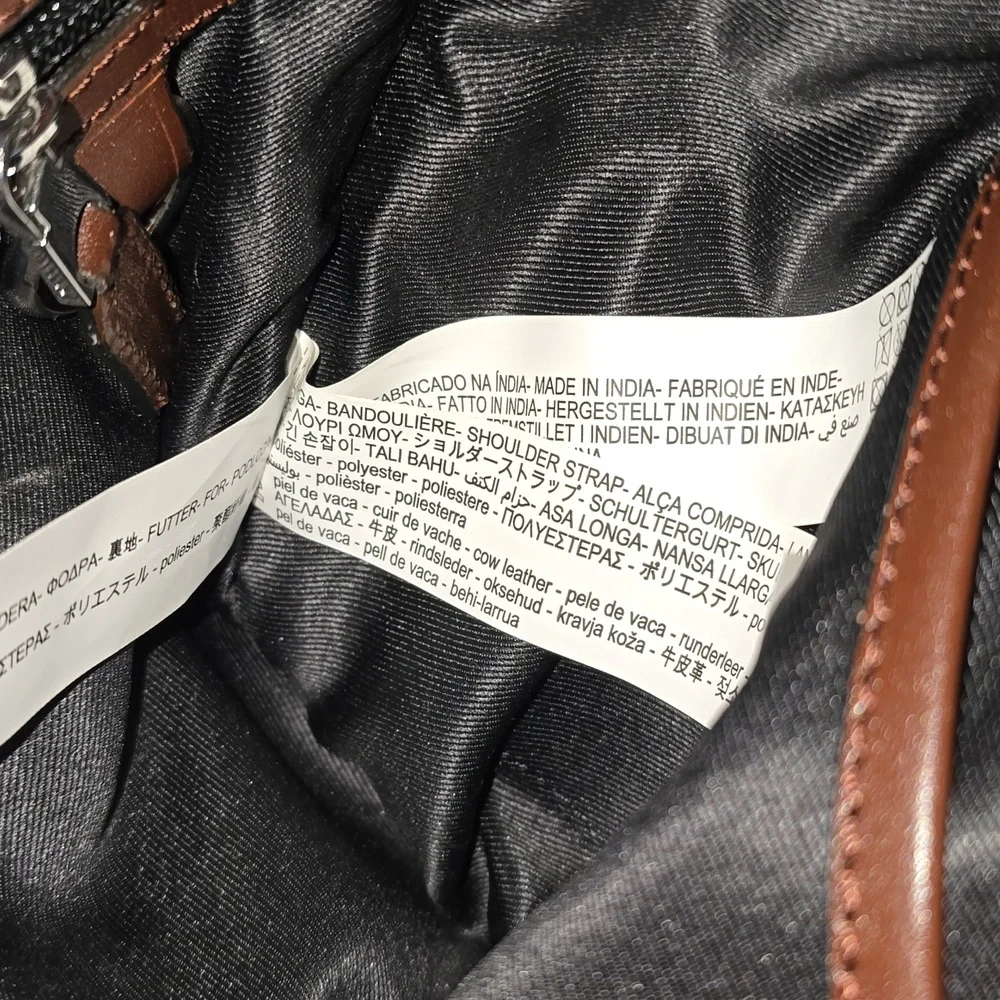 ZARA Black Leather Unisex Tote Messenger Bag